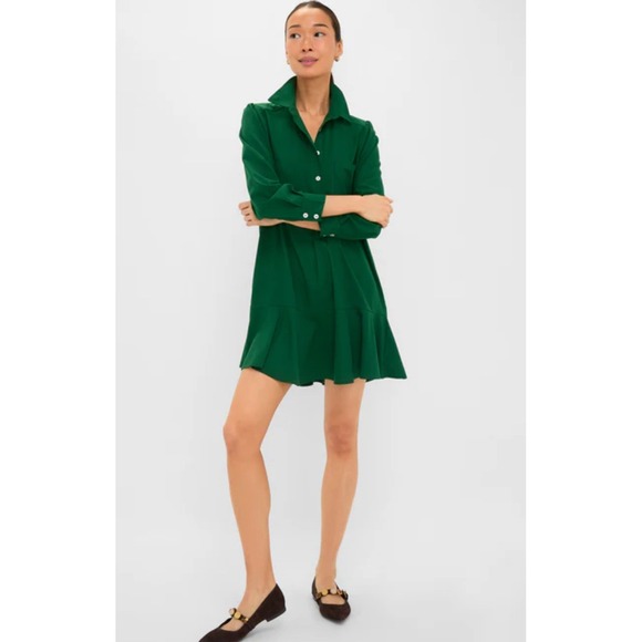 Tuckernuck Dresses & Skirts - Tuckernuck Women's Hunter‎ Green Crepe Callahan Shirt Dress Size XL New $148